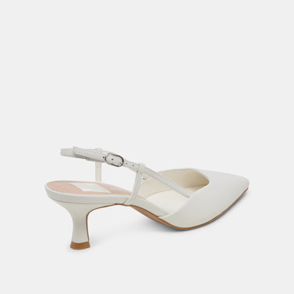 Dolce Vita SHOES Odela White Leather Heels