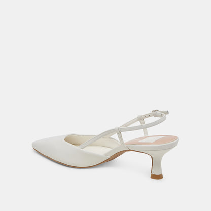 Dolce Vita SHOES Odela White Leather Heels