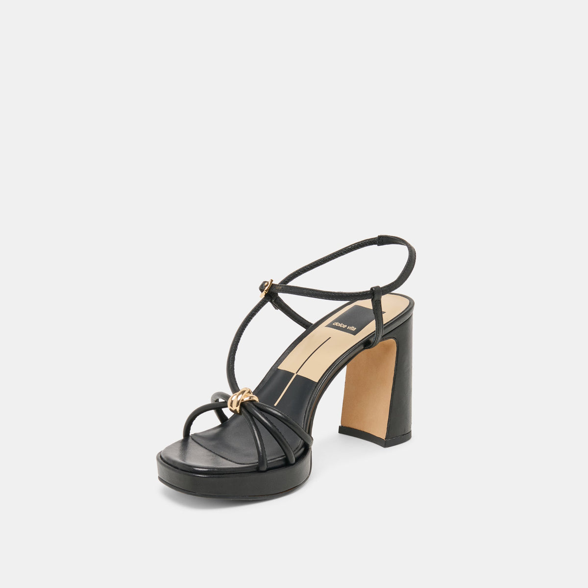 Dolce Vita SHOES Odete Black Leather Heels