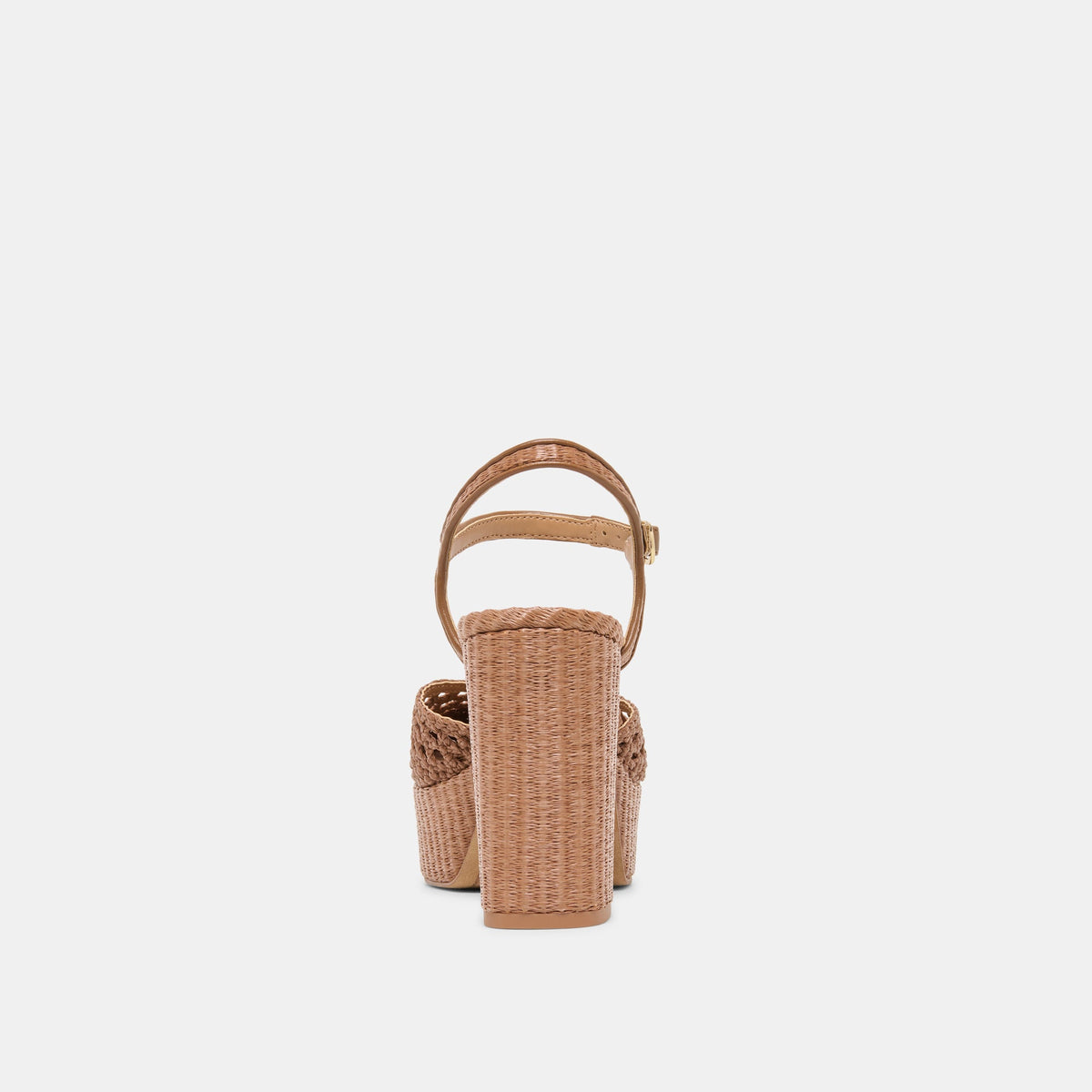 Dolce Vita SHOES Gero Mid Brown Woven Raffia Heels