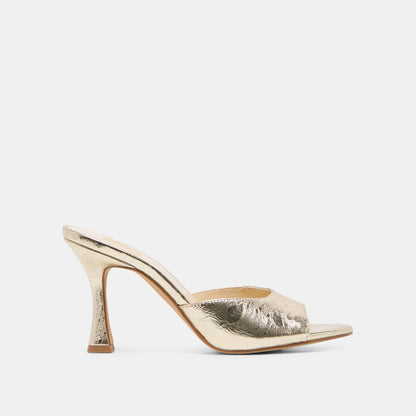 Dolce Vita SHOES Rosha Platinum Distressed Leather Heels