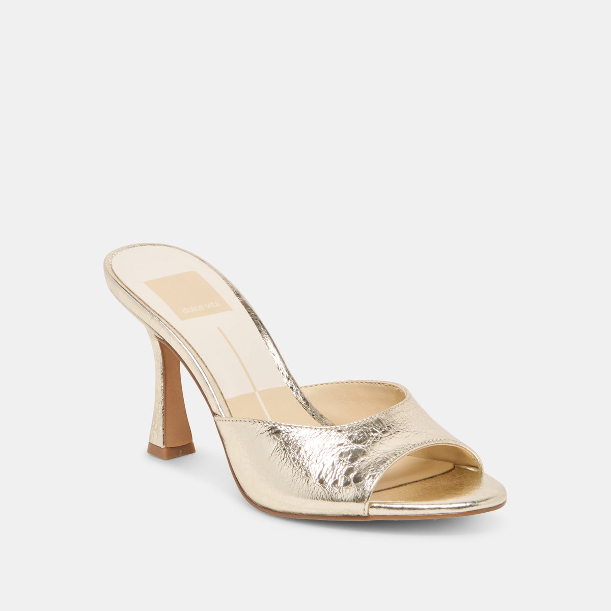 Dolce Vita SHOES Rosha Platinum Distressed Leather Heels