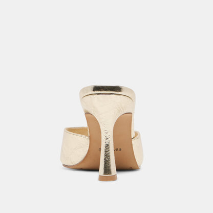 Dolce Vita SHOES Rosha Platinum Distressed Leather Heels