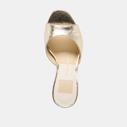 Dolce Vita SHOES Rosha Platinum Distressed Leather Heels