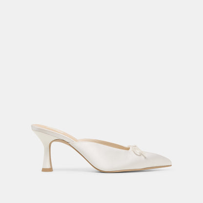 Dolce Vita SHOES Cleo High Off White Satin Heels