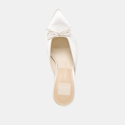 Dolce Vita SHOES Cleo High Off White Satin Heels