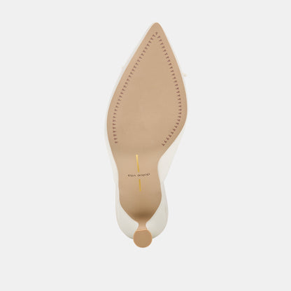 Dolce Vita SHOES Cleo High Off White Satin Heels