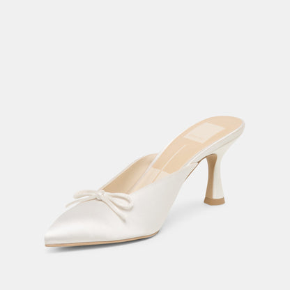 Dolce Vita SHOES Cleo High Off White Satin Heels