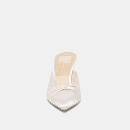Dolce Vita SHOES Cleo High Off White Satin Heels