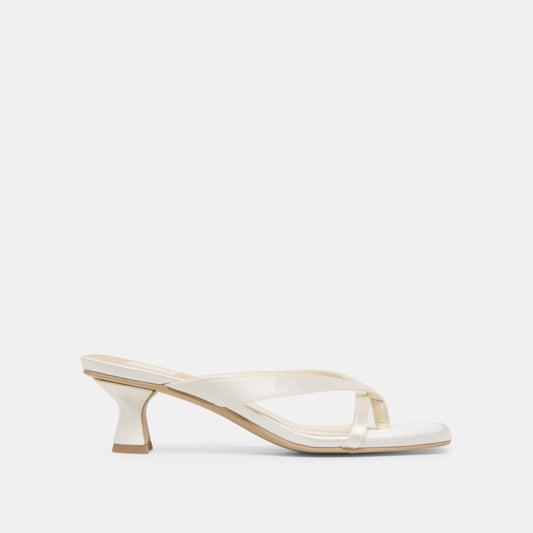 Dolce Vita SHOES Brevel True White Satin Heels