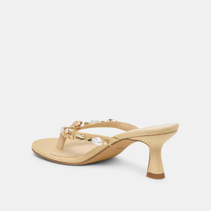 Dolce Vita SHOES Daksie Lt Natural Raffia Heels