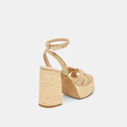 Dolce Vita SHOES Danila Lt Natural Cross Hatch Raffia Heels