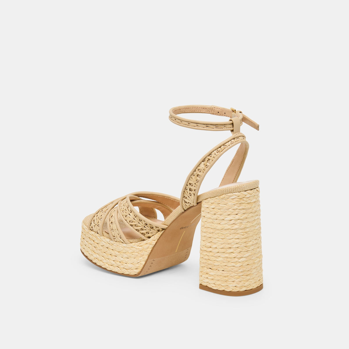 Dolce Vita SHOES Danila Lt Natural Cross Hatch Raffia Heels