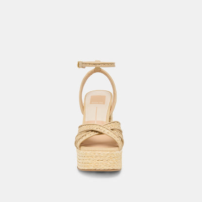 Dolce Vita SHOES Danila Lt Natural Cross Hatch Raffia Heels