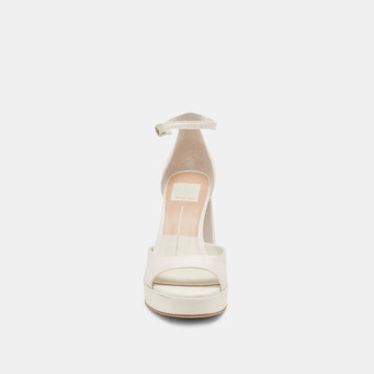 Dolce Vita SHOES PANDRO WIDE HEELS WHITE SATIN
 – Dolce Vita