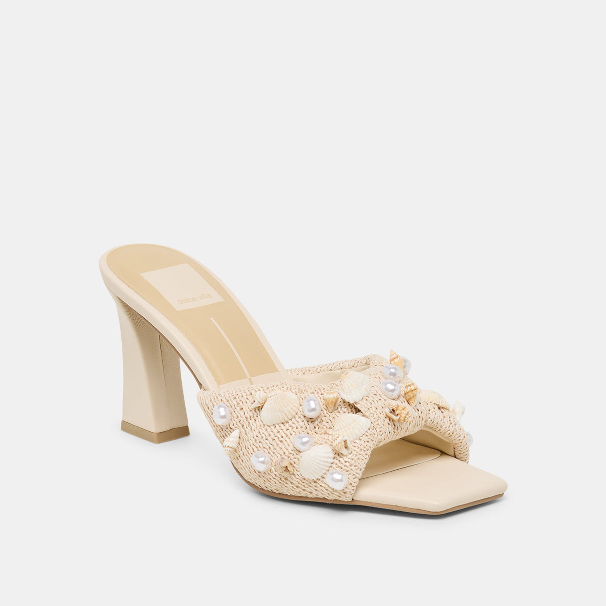 Dolce Vita SHOES Tylah Oatmeal Beaded Raffia Heels