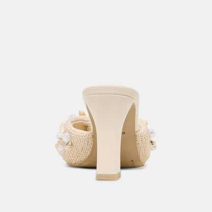 Dolce Vita SHOES Tylah Oatmeal Beaded Raffia Heels