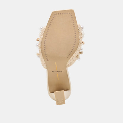 Dolce Vita SHOES Tylah Oatmeal Beaded Raffia Heels