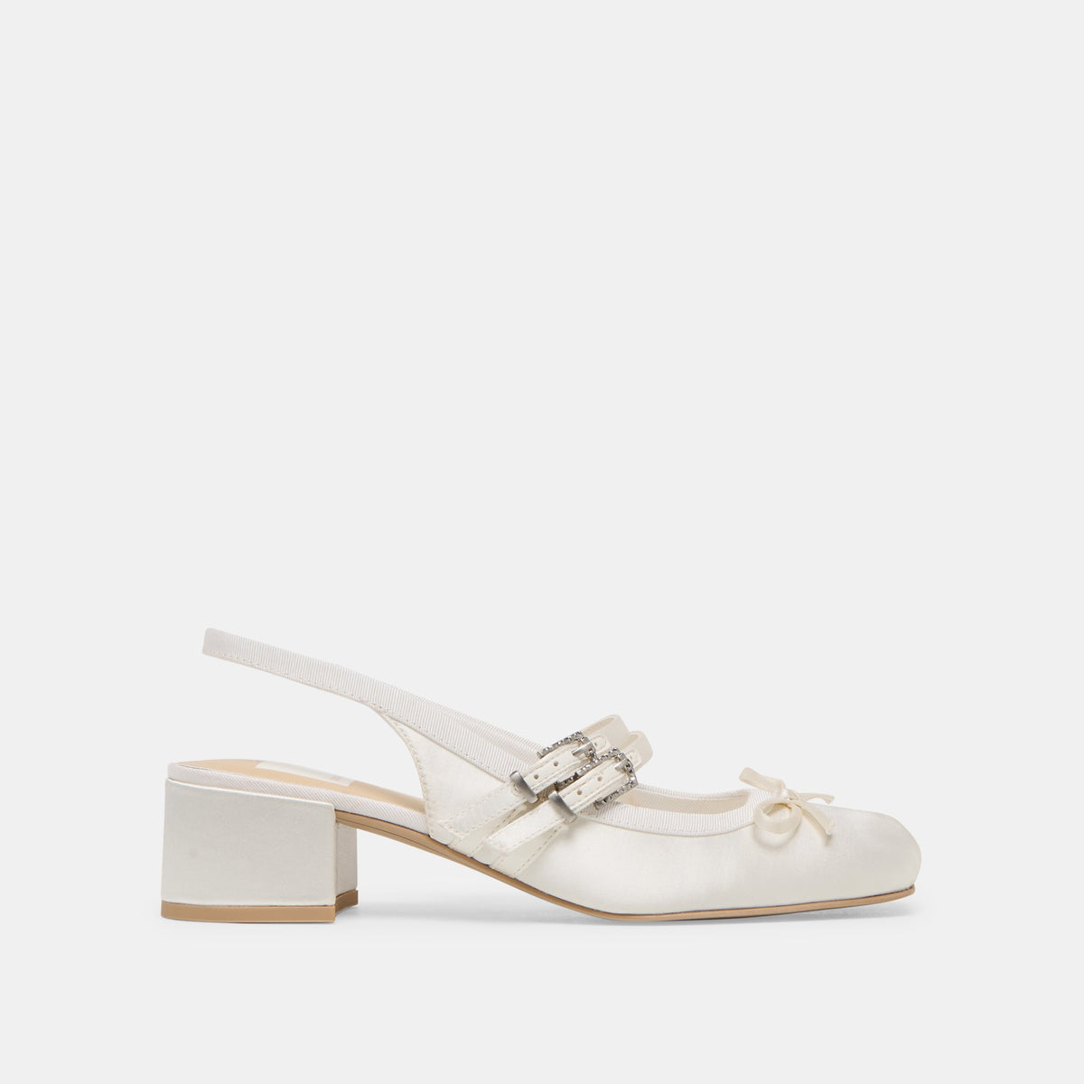 Dolce Vita SHOES Loris True White Satin Heels