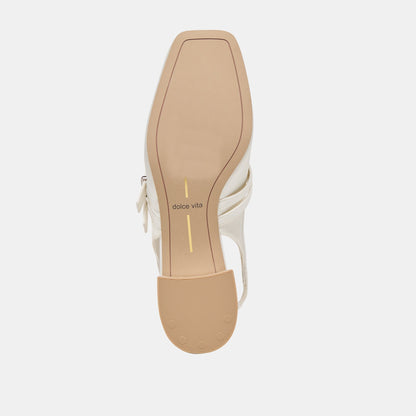 Dolce Vita SHOES Loris True White Satin Heels