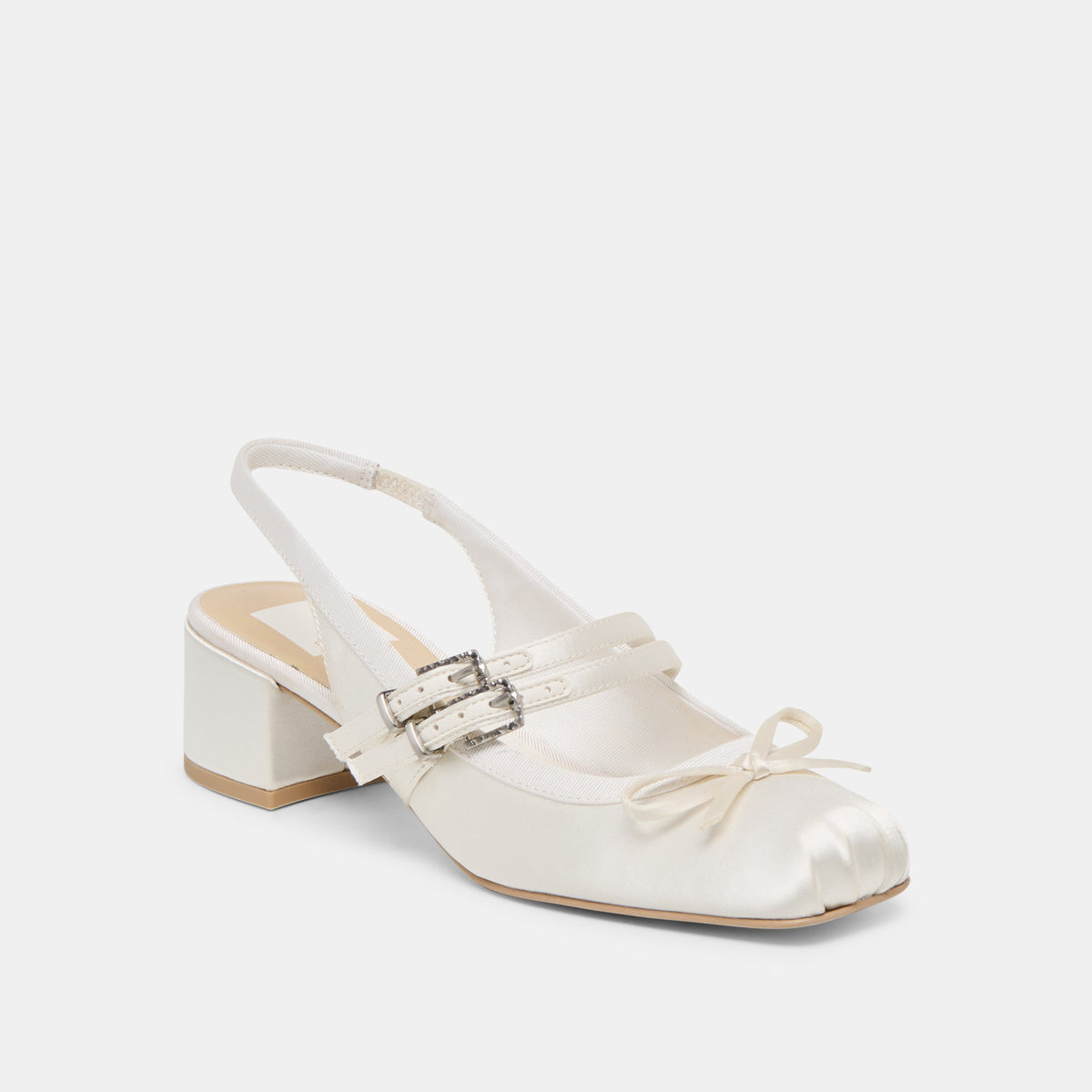 Dolce Vita SHOES Loris True White Satin Heels