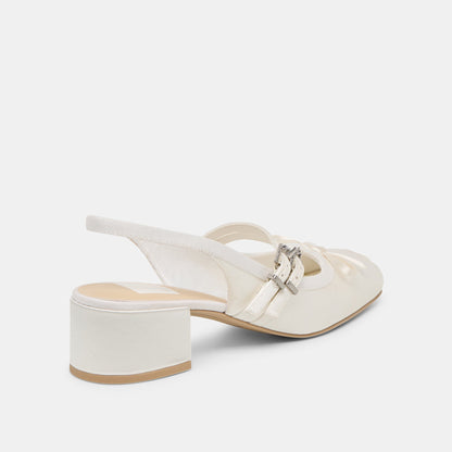 Dolce Vita SHOES Loris True White Satin Heels