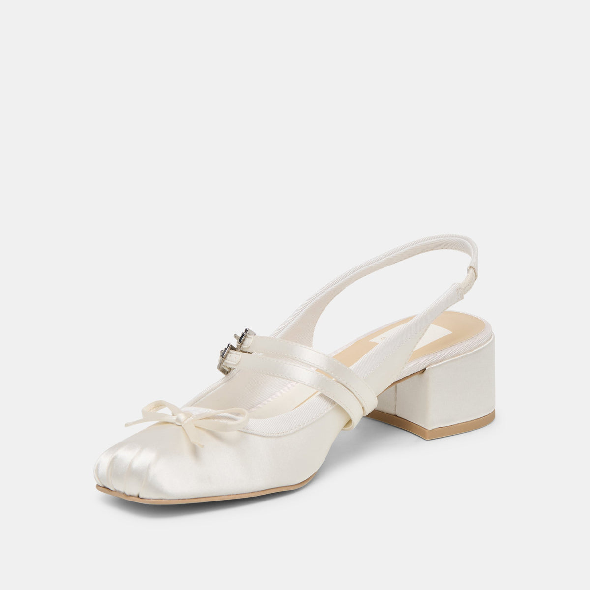 Dolce Vita SHOES Loris True White Satin Heels