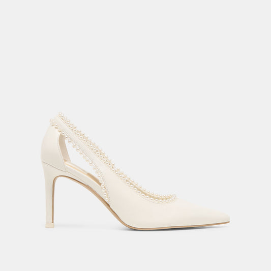 Dolce Vita SHOES Kelson Pearl True White Leather Heels