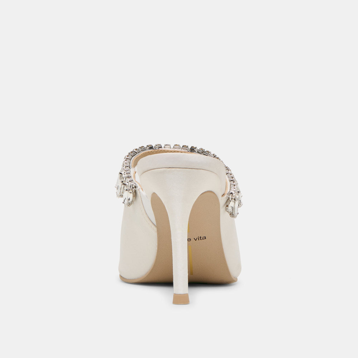 Dolce Vita SHOES Keli Crystal White Satin Heels