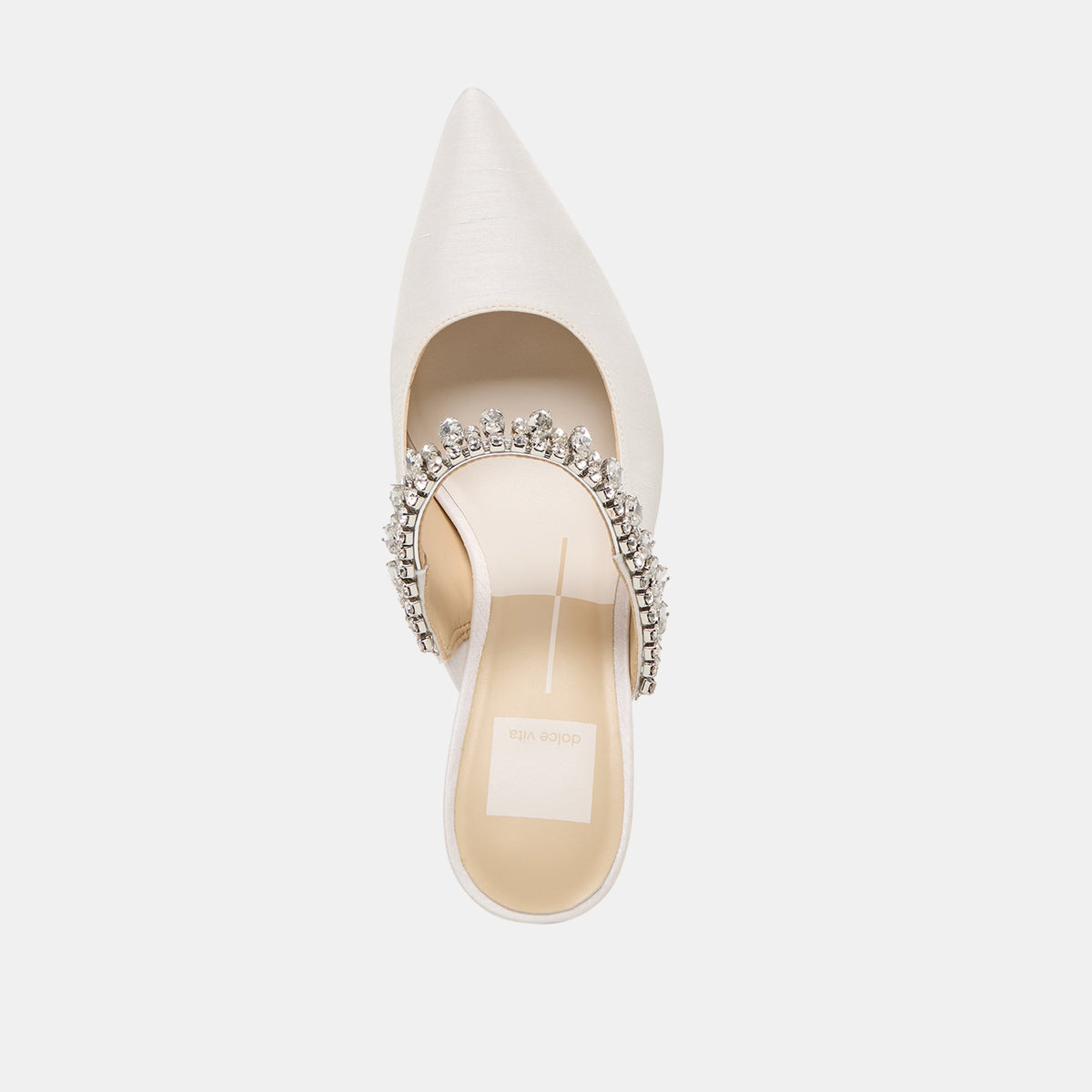 Dolce Vita SHOES Keli Crystal White Satin Heels
