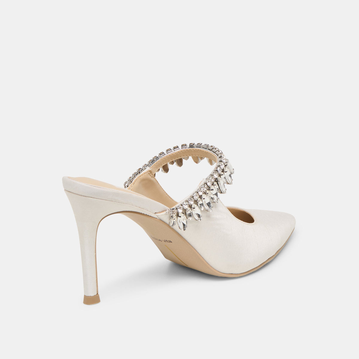 Dolce Vita SHOES Keli Crystal White Satin Heels