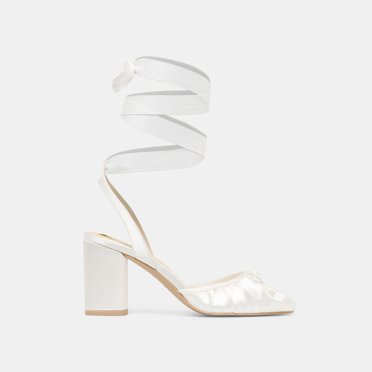 Dolce Vita SHOES Tisha True White Satin Heels