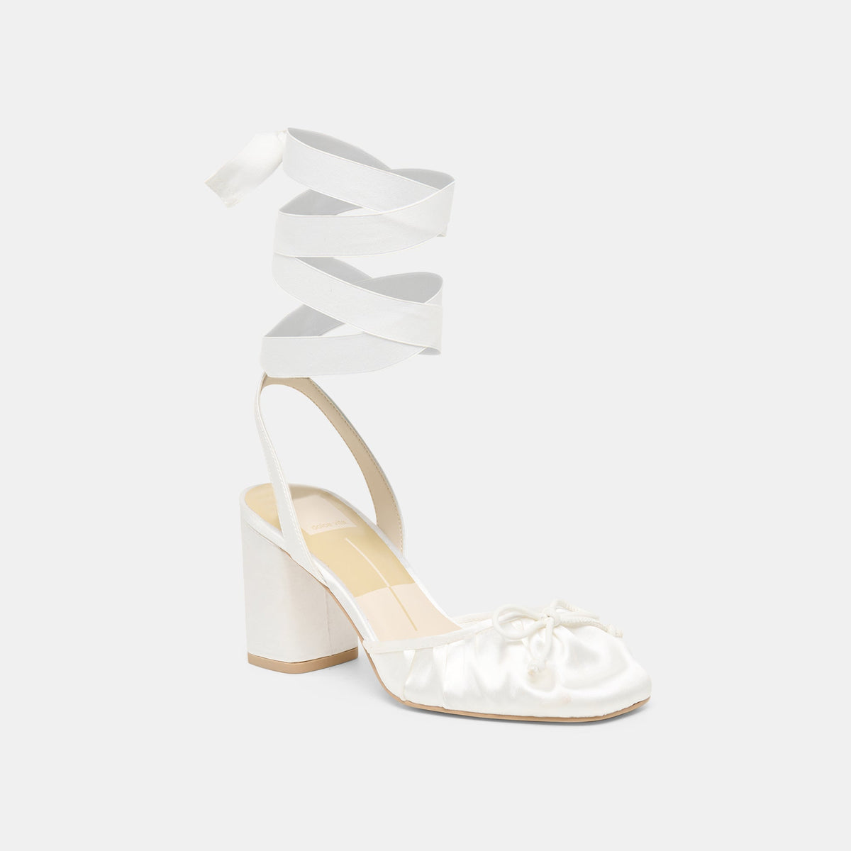 Dolce Vita SHOES Tisha True White Satin Heels