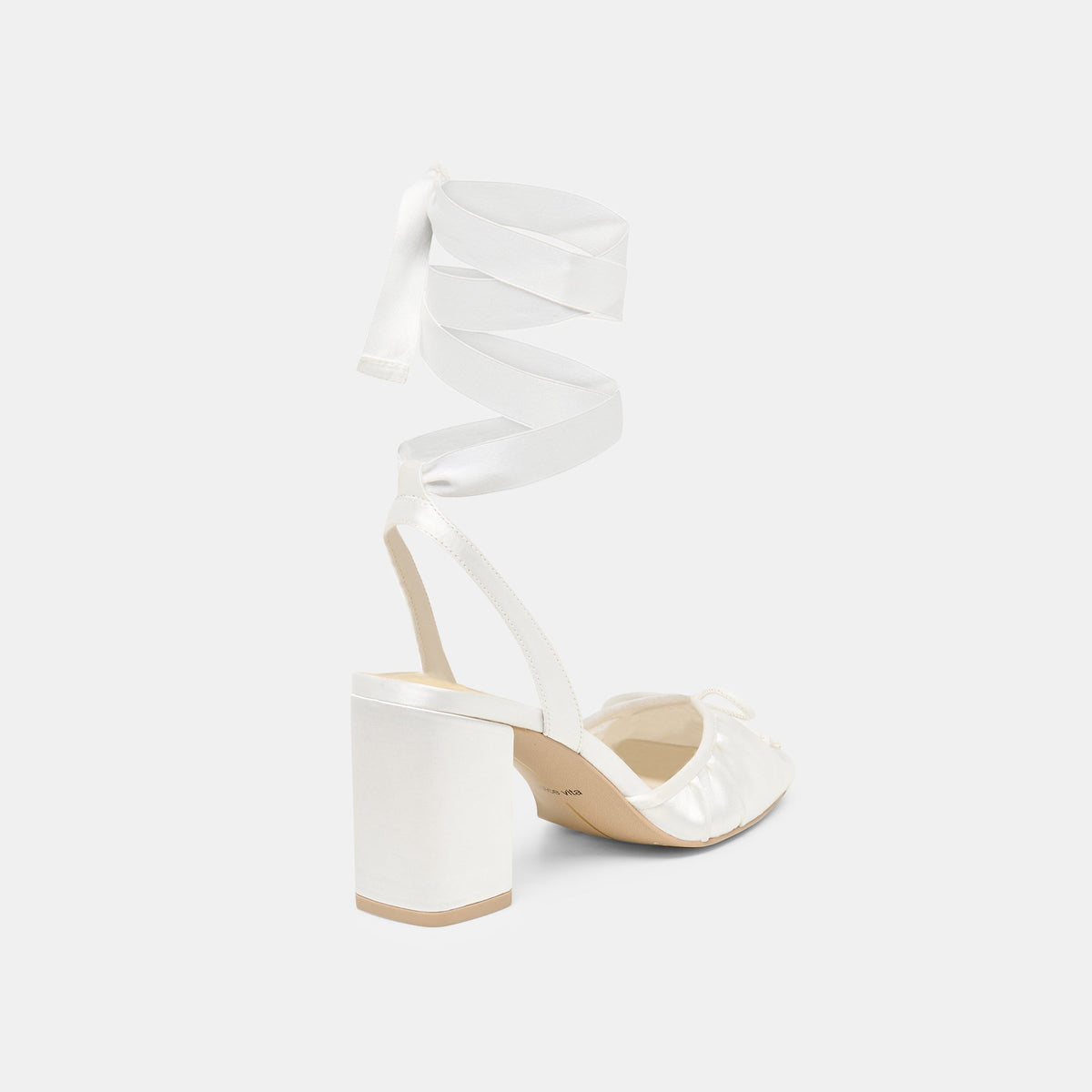 Dolce Vita SHOES Tisha True White Satin Heels