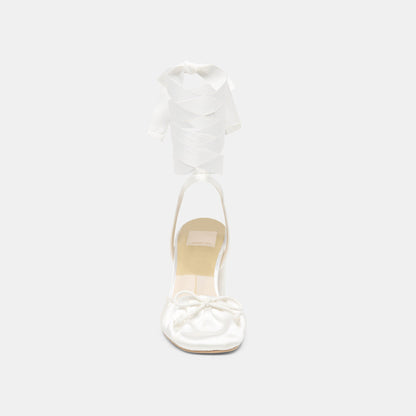 Dolce Vita SHOES Tisha True White Satin Heels