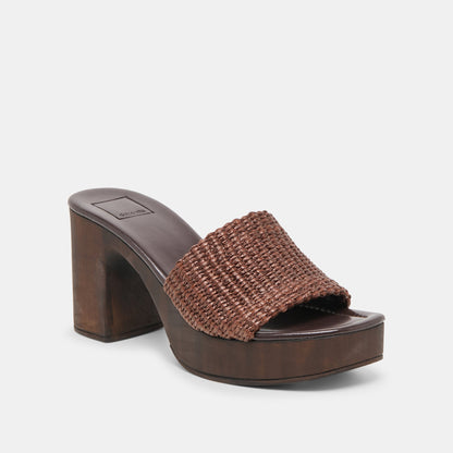 Dolce Vita SHOES Celest Chocolate Raffia Heels