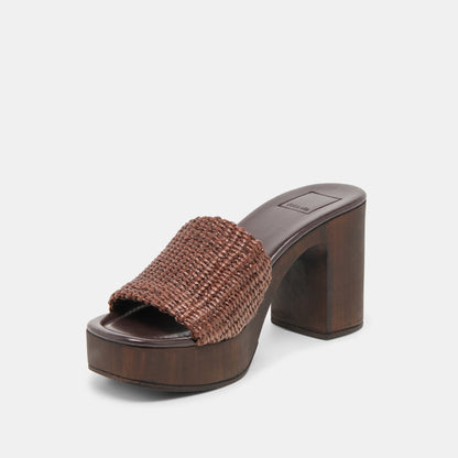 Dolce Vita SHOES Celest Chocolate Raffia Heels