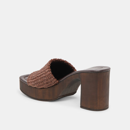 Dolce Vita SHOES Celest Chocolate Raffia Heels