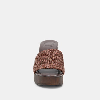 Dolce Vita SHOES Celest Chocolate Raffia Heels