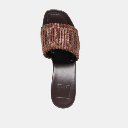 Dolce Vita SHOES Celest Chocolate Raffia Heels