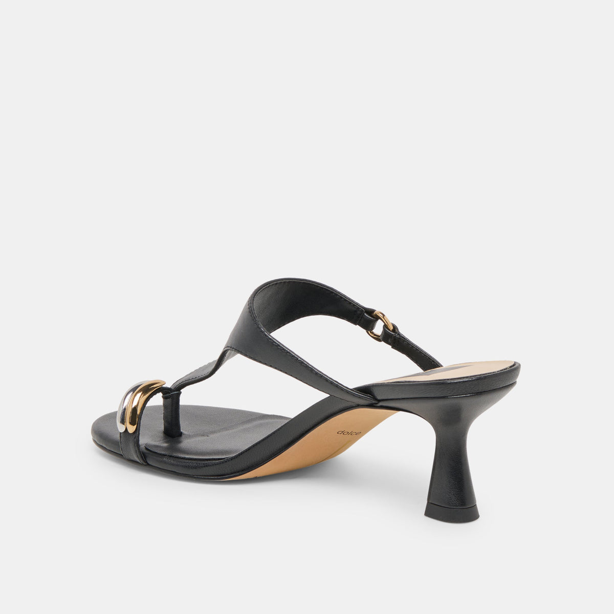 Dolce Vita SHOES Derrel Black Leather Heels