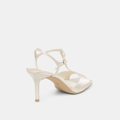 Dolce Vita SHOES Hilery Off White Satin Heels