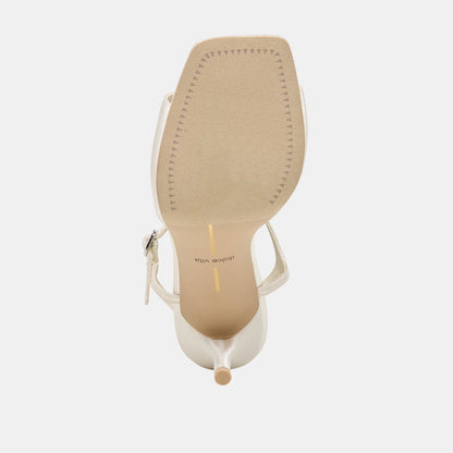Dolce Vita SHOES Hilery Off White Satin Heels