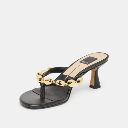 Dolce Vita SHOES Daksie Black Leather Heels