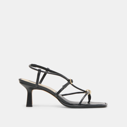 Dolce Vita SHOES Manji Wide Black Leather Heels