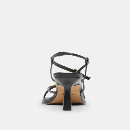 Dolce Vita SHOES Manji Wide Black Leather Heels