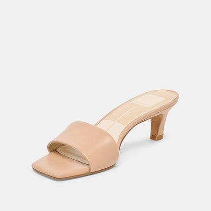 Dolce Vita SHOES Rexa Wide Light Tan Leather Heels