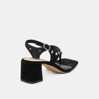 Dolce Vita SHOES Yves Stud Onyx Suede Heels