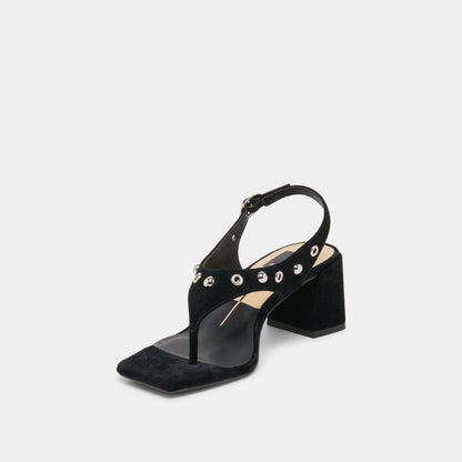 Dolce Vita SHOES Yves Stud Onyx Suede Heels