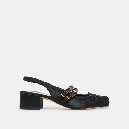 Dolce Vita SHOES Loris Onyx Satin Heels